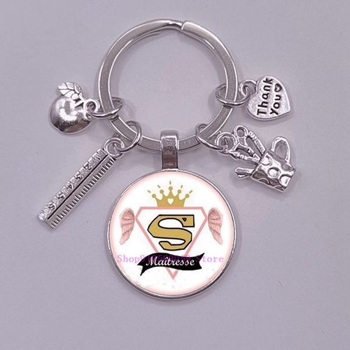 Porte-Clés Avec Texte De Remerciement De L'enseignant, Règle En Cristal De Verre, Porte-Stylo, Pendentif Décoratif, Porte-Clés, Cadeau De Fête Des Enseignants