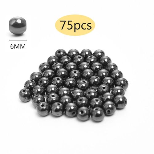 Perles En Pierre D'hématite Naturelle, Rondes Et Magnétiques, Pour Bijoux, Breloques De Bricolage, Bracelet, Collier, Accessoires, 75/30/10 Pièces