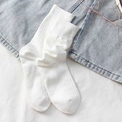 Chaussettes Rétro En Coton Pour Femmes, 1 Paire, Automne, Hiver, Ogo, Solide, Document, Longues, Coréennes, Japonaises, Pour Filles