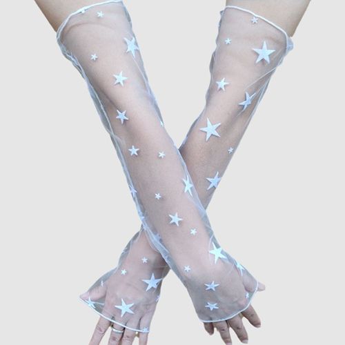 Manchette De Bras En Dentelle Glacée Pour Dames, Gants De Protection Solaire, Manches De Blocage De Vélo De Conduite, Manches Longues De Cyclisme En Maille, Fausse Manche, Été, 1 Paire