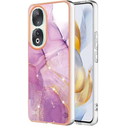 Marbre Coque Pour Honor 90, Etui Motif Tpu Gel Housse Protection Ultra Fine Mince Léger Case Cover Lilas