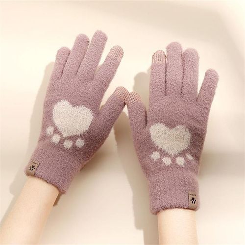 Gants De Vison À Griffes Pour Femmes, Mitaines À Rabat Sans Doigts, En Laine Chaude, Pour Écran Tactile, En Tricot Pour Hommes