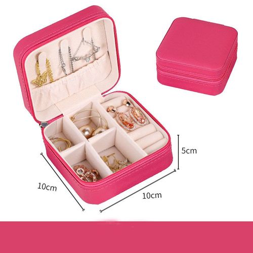 Boîte À Bijoux En Cuir Pu, Mini Boîte À Bijoux Portable De Voyage, Organisateur De Bijoux, Collier Boucles D'oreilles Bagues, Boîte De Rangement, Coffret Cadeau