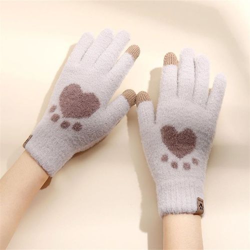 Gants De Vison À Griffes Pour Femmes, Mitaines À Rabat Sans Doigts, En Laine Chaude, Pour Écran Tactile, En Tricot Pour Hommes