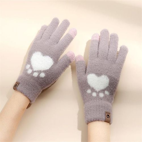 Gants De Vison À Griffes Pour Femmes, Mitaines À Rabat Sans Doigts, En Laine Chaude, Pour Écran Tactile, En Tricot Pour Hommes