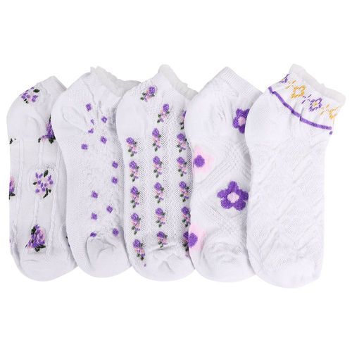 Chaussettes En Coton À Imprimé Floral Pour Femmes, Petits Bas Tridimensionnels, Style Collégien, Bateau Blanc, Nouvelle Collection 2022