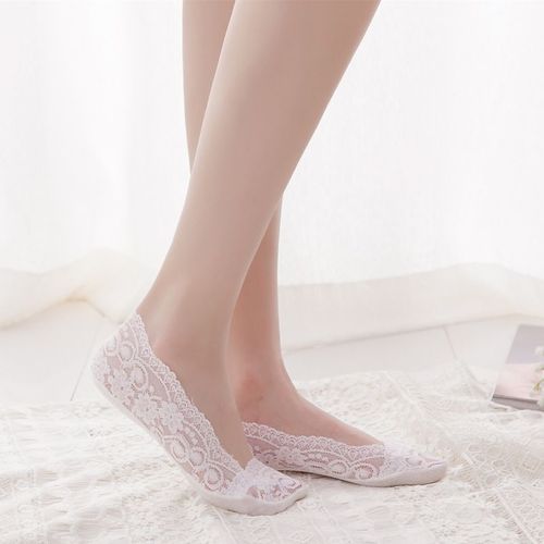 Chaussettes D'été Coordonnantes En Gel De Pton Pour Femmes Et Filles, 5 Paires, Bateau, Semelle Invisible En Coton, Coordonnantes