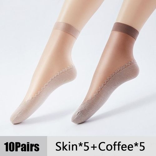Chaussettes En Velours Souple Pour Femmes, Coordonnantes, Épissure Astronomique, Transparentes, Ultra-Fines, Respirantes, Printemps, Été, 10 Paires