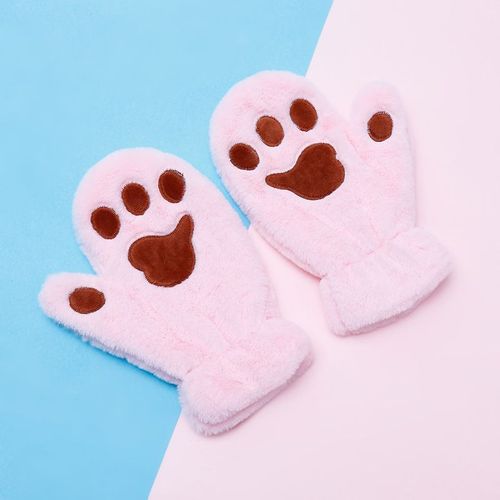 Gants De Cosplay En Peluche Pour Femmes Et Filles, Patte De Chat En Peluche Pour Dames, Fausse Fourrure Chaude D'hiver, Chaton Mignon, Tous Les Doigts