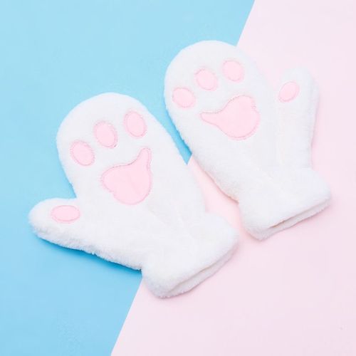Gants De Cosplay En Peluche Pour Femmes Et Filles, Patte De Chat En Peluche Pour Dames, Fausse Fourrure Chaude D'hiver, Chaton Mignon, Tous Les Doigts