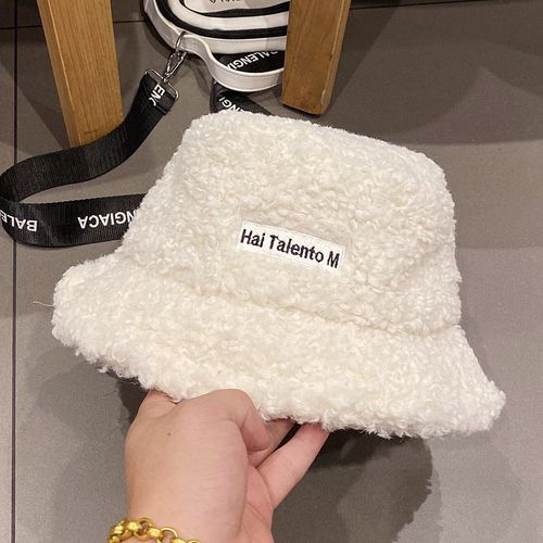Chapeau De Pêcheur En Fausse Fourrure D'agneau Pour Filles, Casquette De Rue En Plein Air, Chapeau De Bol Chaud D'automne Et D'hiver, En Peluche Douce Pour Femmes