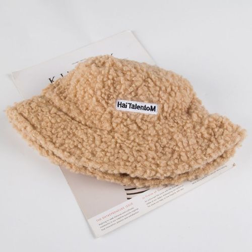 Chapeau De Pêcheur En Fausse Fourrure D'agneau Pour Filles, Casquette De Rue En Plein Air, Chapeau De Bol Chaud D'automne Et D'hiver, En Peluche Douce Pour Femmes