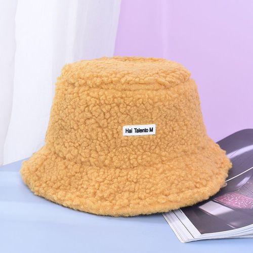 Chapeau De Pêcheur En Fausse Fourrure D'agneau Pour Filles, Casquette De Rue En Plein Air, Chapeau De Bol Chaud D'automne Et D'hiver, En Peluche Douce Pour Femmes