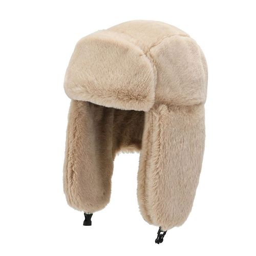 Chapeau De Ski En Fausse Fourrure Pour Homme Et Femme, Couvre-Oreilles Chaud, Épais, En Peluche, Coupe-Vent, Bombardier Russe