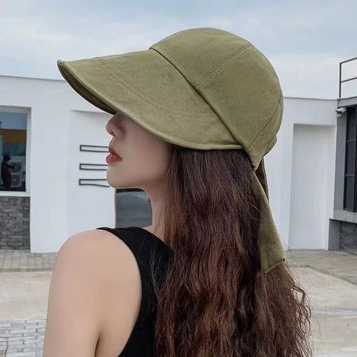 Chapeau De Soleil À Large Bord Pour Femmes, Portable, Pliable, Pour La Plage, Anti-Uv, Avec Visière Ajustable