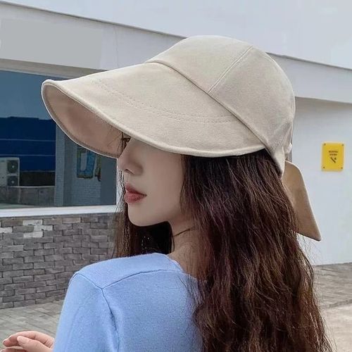Chapeau De Soleil À Large Bord Pour Femmes, Portable, Pliable, Pour La Plage, Anti-Uv, Avec Visière Ajustable
