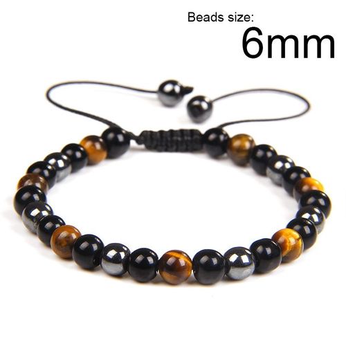 Bracelet De Perles En Pierre Hématite, ¿Il De Tigre, Tressé, Ajustable, Pour Hommes Et Femmes, Perte De Poids, Guérison, Équilibre Énergétique