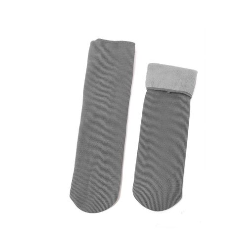 Chaussettes De Neige Chaudes À Tube Moyen Pour Adultes, 1 Paire, En Peluche, Épaisses, Thermiques, À La Mode, Couleur Unie, En Velours, Nouvelle Collection Automne Hiver