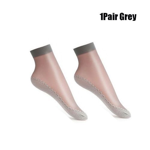 Chaussettes D'été En Soie Douce Pour Femmes, Respirantes, Antidérapantes, Fines, Transparentes, Courtes, Élastiques, Pantoufles En Nylon