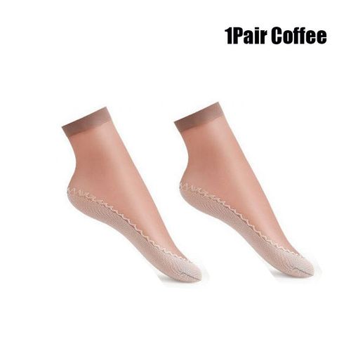 Chaussettes D'été En Soie Douce Pour Femmes, Respirantes, Antidérapantes, Fines, Transparentes, Courtes, Élastiques, Pantoufles En Nylon