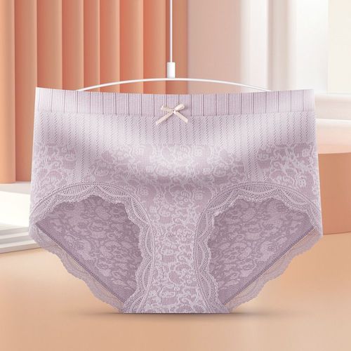 Sous-Vêtements Sculptant Le Corps À Haute Élasticité Pour Femmes, Culotte D'entrejambe En Coton Confortable Et Respirant Avec N¿Ud En Dentelle, Taille Haute