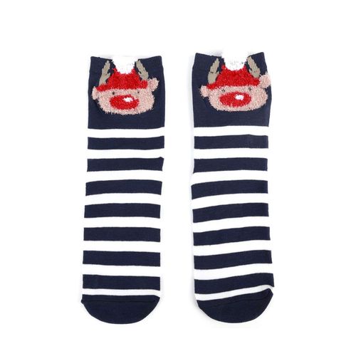 Chaussettes De Noël Décontractées En Coton Pour Femmes, 1 Paire, Motif Animal De Dessin Animé, Chaussettes Amusantes Et Amusantes, Mignonnes Coréennes, Cadeau De Noël Pour Femmes