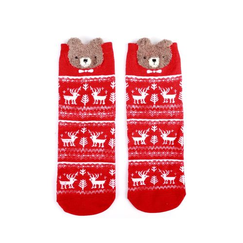 Chaussettes De Noël Décontractées En Coton Pour Femmes, 1 Paire, Motif Animal De Dessin Animé, Chaussettes Amusantes Et Amusantes, Mignonnes Coréennes, Cadeau De Noël Pour Femmes