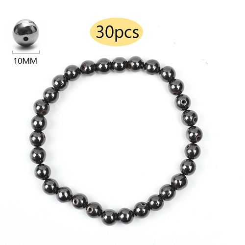 Perles En Pierre D'hématite Naturelle, Rondes Et Magnétiques, Pour Bijoux, Breloques De Bricolage, Bracelet, Collier, Accessoires, 75/30/10 Pièces