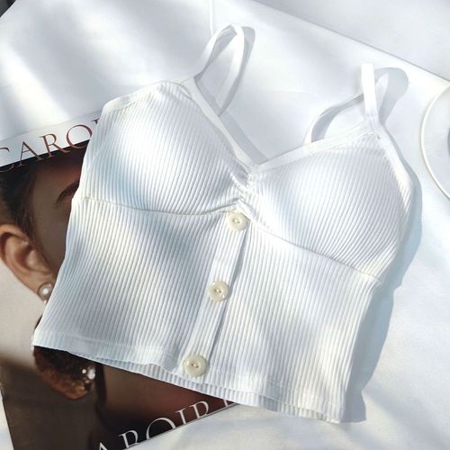 Haut Court Côtelé En Tricot Pour Femmes, Vêtements D'été, Couleur Unie, Décontracté, Sans Manches, Corset, Col Licou, Crossfit, Y2k, Pull Extensible