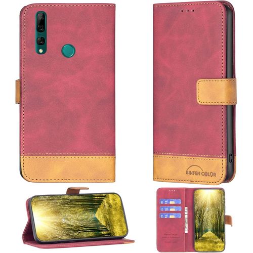 Coque Pour Huawei Y9 Prime 2019 Coque Pour Huawei Y9 Prime 2019 Case Téléphone Cover Pu Cuir Béquille Magnétique Étui Portefeuille Bf11-Hong