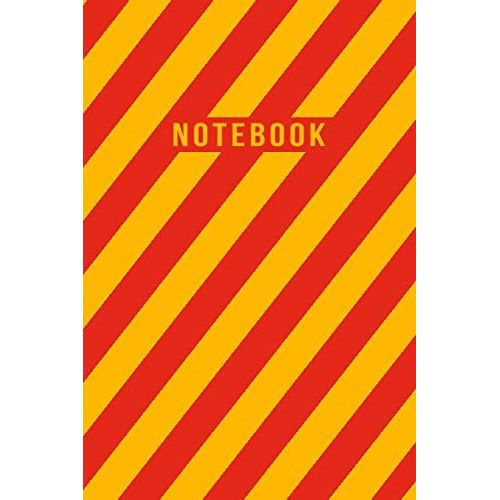Notebook: Elegant Red And Orange Diagonal Striped Journal - Lined Journal & Diary For Writing And Taking Notes