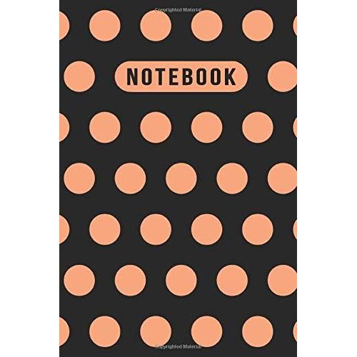 Notebook: Elegant Peach Black Polka Dot Journal - Lined Journal & Diary For Writing Taking Notes