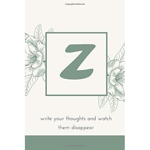 Z: Monogram Initial Z Notebook | Diary | Blank Lined Journal | 6x9 Inches | Personalized Letter Notebooks | Monogrammed Journal