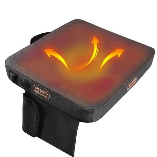 Tabouret De Camping Chauffant Usb Portable-Tapis D'extérieur Gris Pour Plus De Confort