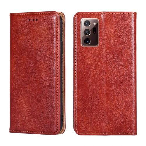 Étui En Cuir Samsung Galaxy Note20-Pu/Tpu Flip,Fente Pour Carte,Marron Marron