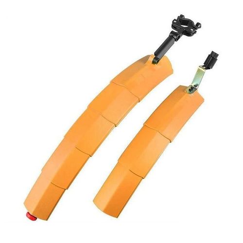 Garde-Boue De Vélo-Télescopique,27,5 Pouces,Feu Arrière Led,Rétention D'eau-Orange