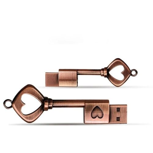 Clé USB 2.0 de 128 Go-Cuivre Love Key Design |