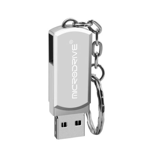 Clé USB 2.0 de 128 Go-Porte-clés en métal U Disk,Argent-Argent