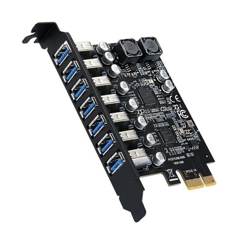 Carte D'extension Pci-E Usb 3.2-7 Ports 19 Broches,Vitesse 5 Gbit/S,
