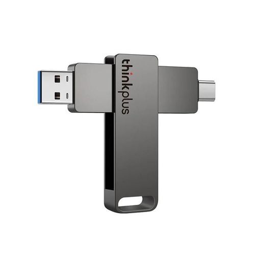 Lenovo Thinkplus MU110 USB3.2+Type-C Clé USB Rotation Double Interface 32GB Gris