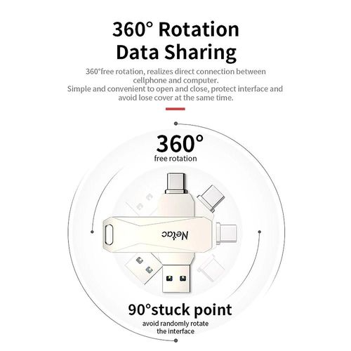 Clé USB 128GB-Double interface Type-C haute vitesse,design métallique-
