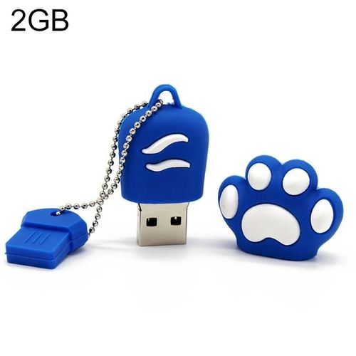 Clé USB 2.0 en silicone Bear Paw-2 Go avec godet anti-poussière