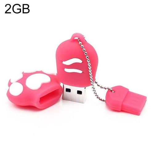 Clé USB en silicone patte d'ours-2 Go,godet anti-poussière,