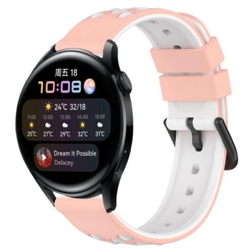 Huawei Watch 3 Bandes-Bracelet En Silicone Bicolore De 22 Mm,Rose Et Blanc Rose + Blanc