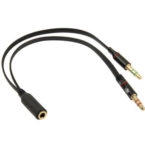 Câble adaptateur jack microphone et écouteur 3,5 mm-mâle/femelle