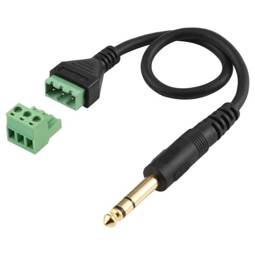 Câble adaptateur 6,35 mm mâle vers connecteur 3 broches-sans soudure,longueur 30 cm,