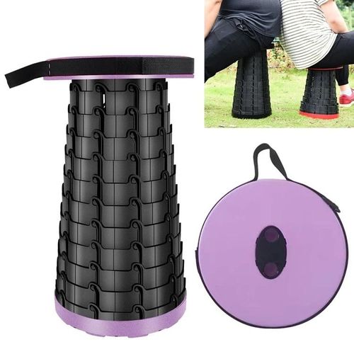 Tabouret Télescopique Pliant Portable-Camping Extérieur Et Jardin,47cm,Violet Violet