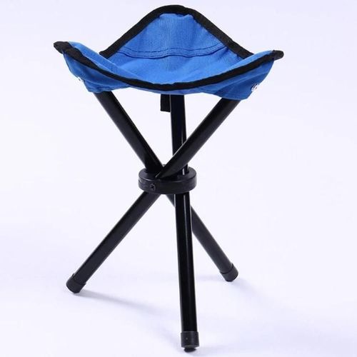 Tabouret De Camping Pliant-Chaise Triangle Portable,Capacité 100kg,22x22x31cm,Bleu Bleu