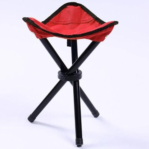 Tabouret De Camping Pliant-Chaise Triangle Portable,Charge De 100 Kg,22 X 22 X 31 Cm,Rouge