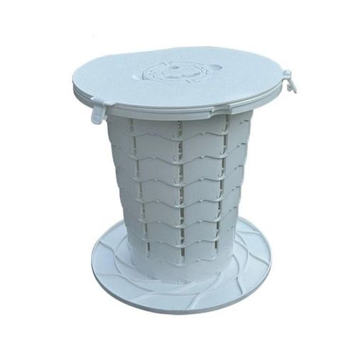 Toilette De Voyage Portable Rétractable Tabouret Pliable Pour L'extérieur Pêche Camping Blanc Ordinaire